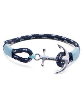 Bracelet Tom Hope 4 Taille Handmade Ice Blue Thread Corde chaînes de corde en acier inoxydable Brangle avec boîte et étiquette Th4318U231068483831037163