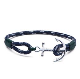 bracelet Tom Hope 4 taille fait à la main chaînes de corde de fil vert du sud bracelet de charmes d'ancre en acier inoxydable avec boîte et TH113691232