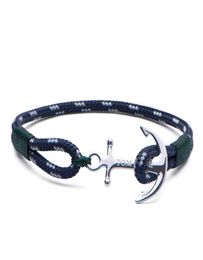 Tom Hope Bracelet 4 Size Handmade Southern Green Thread Rope Chains roestvrij stalen anker Charms Bangle met doos en Th114148137