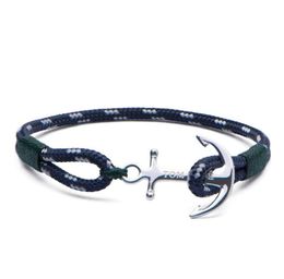 Tom Hope Bracelet 4 Size Handmade Southern Green Thread Rope Chains roestvrij stalen anker Charms Bangle met doos en Th118317804