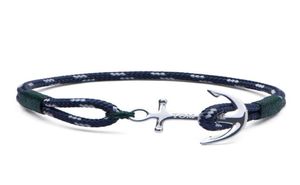bracelet Tom Hope 4 taille fait à la main chaînes de corde de fil vert du sud bracelet de charmes d'ancre en acier inoxydable avec boîte et TH117389105
