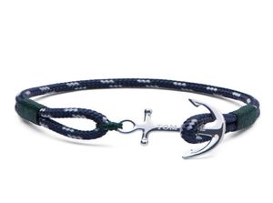 bracelet Tom Hope 4 taille fait à la main chaînes de corde de fil vert du sud bracelet de charmes d'ancre en acier inoxydable avec boîte et TH117613276