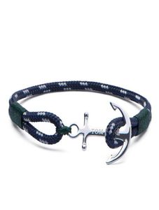 Tom Hope armband 4 maten handgemaakte zuidelijke groene draad touwkettingen roestvrijstalen ankerbedels bangle met doos en TH116097531