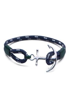 Tom Hope Bracelet 4 Size Handmade Southern Green Thread Rope Chains roestvrij stalen anker Charms Bangle met doos en Th115100580
