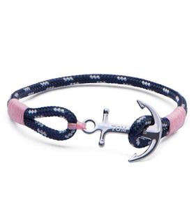 Tom Hope armband beroemd merk 4 maat handgemaakte koraal roze touwketens roestvrij staal anker charmes arm met doos en th37134460