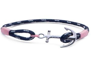 Tom Hope Bracelets à breloques Bracelets de corde de navigation pour hommes Bracelet artisanal en corde rose Bracelets à breloques vintage Cadeau de Noël 7704584