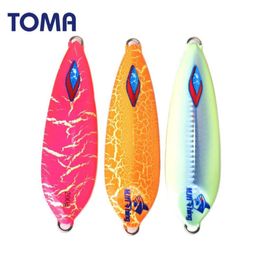 Toma 1pc pêche lent jigging metal jigging 200g 300g plomb poisson lueur lente jigging cuilling cuillère