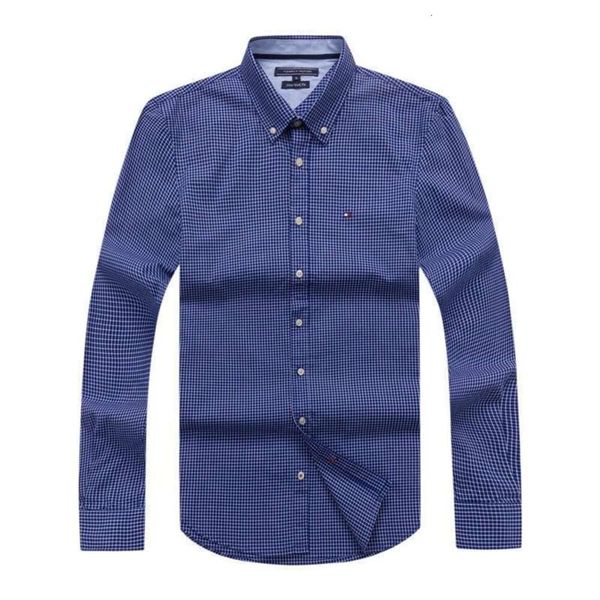 Tommyhilfiger Designer Jacket Les vestes sont élégantes et luxueuses Chemise à manches longues des États-Unis Chemise à carreaux en coton décontracté pour hommes d'affaires non grande