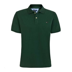 Tommyhilfiger Designer T-shirt Qualité originale Casual Couleur unie Lâche Grand Polo Hommes T-shirt à manches courtes Coton Revers brodés