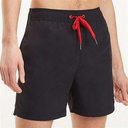 Tommyhilfigers Shorts Designer Luxe Mode Man Zomer Nieuwe Rechte Sportbroek Heren Trendy Quarters Effen Kleur Losse WYIB