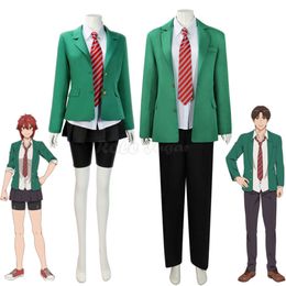 Tomo Aizawa/Junichirou Kubota Groen Schooluniform Cosplay Kostuum Anime Tomo-chan is Een Meisje Halloween Party Suits