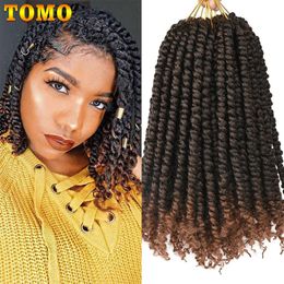 Tomo Bomb Twist Crochet Hair Synthetic 16Roots Spring Twist pre -bucle de crochet trenzas Cabello Pasión Twist for Women 240424