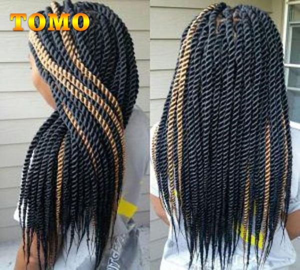 TOMO Trenzas de Ganchillo Pelo Sintético Senegalés Bluk PureOmbre Gris Marrón Extensiones de Cabello Trenzado Pre Crochet Para Negro 22Ro1831759