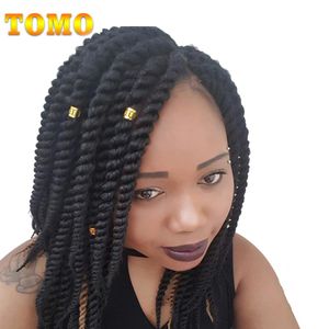 Tomo Hair Synthetic Crochet Vlechten voor Vrouw 12 18 inch 12Roots / Pack Ombre Senegalese Twist Crotchet Hair Extensions