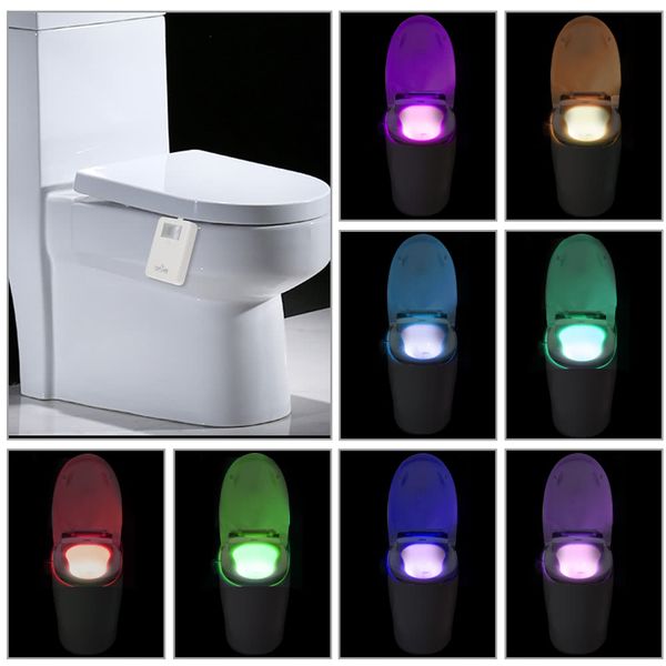 Tomshine 16 couleurs LED réglable Flexible siège de toilette lampe de nuit activé par le mouvement sensible salle de bain bol lumière