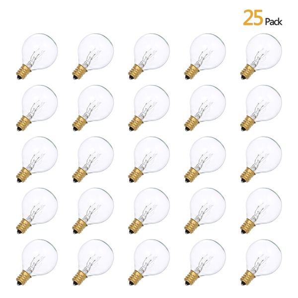 Tomshine 25 pièces 7W AC230V G40 Globe ampoule à incandescence en tungstène lampe E12 support de douille IP44 résistance à l'eau blanc chaud 211109