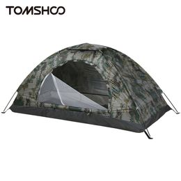 Tomshoo 1/2 personne Ultralight Camping Tenting Single Lay Portable Tent Anti-UV revêtement Upf 30 Place Tent pour la pêche extérieure 240329