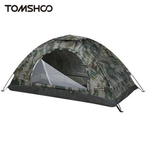 Tomshoo 1/2 personne Ultralight Camping Tent à une seule couche portable Tent de randonnée anti-UV Upf 30 pour la pêche en plein air 240425