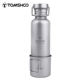 Tomshoo 600 ml 750 ml waterfles W 300 ml Cup Outdoor Camping Supplies Tourism Sports Beverage Bottle 240506