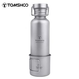 Tomshoo 600ml 750 ml Bouteille d'eau W 300 ml tasse de camping extérieur fournitures touristiques de boisson sportive bouteille 240429