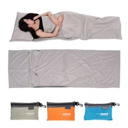 Tomshoo 70 * 210cm de voyage extérieur camping randonnée en polyester pongee liner sac de couchage sain avec taie d'oreiller portable léger 240408