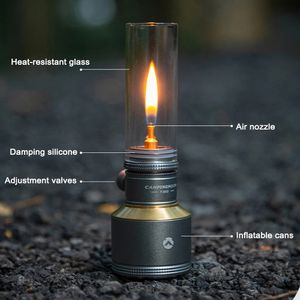 Tomshoo Candlelight Kit Portable Lampe Windproof Hallelight Camping Outdoor Camping Gasburner Light Tent Picnic BBQ Fishing Lantern 240325