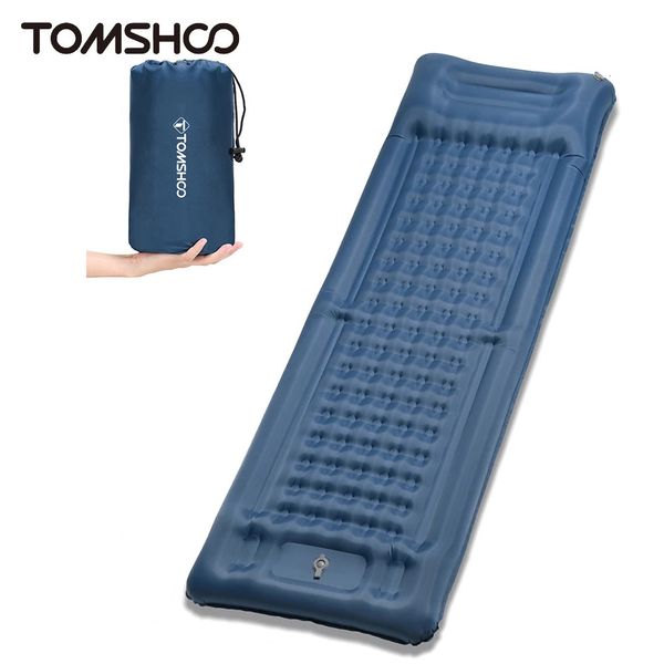 Tomshoo matelas gonflable épais 4 pouces tapis de couchage matelas pneumatique avec pompe intégrée pour Camping sac à dos voyage 240227