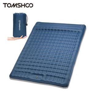 Matelas gonflable Tomshoo avec pompe intégrée épais 5 pouces Double coussin de couchage lit de camp matelas pneumatique Camping sac à dos randonnée 240306