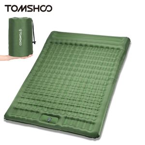 Tomshoo matelas gonflable avec pompe intégrée épais 5 pouces Double coussin de couchage tapis matelas pneumatique Camping sac à dos randonnée 240306