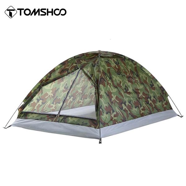 Tomshoo Two / One Person Camping Tente Voyage Portable Camouflage imperméable Outdoor 3 Saison Tent de plage Ultralight Tente 240416