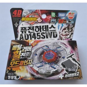 Tomy Beyblade Metal Battle Fusion Top BB123 Blend Death AD145SWD 4D con Light Launcher 240416