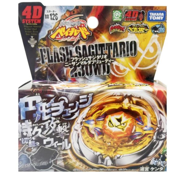 Tomy Beyblade Metal Battle Fusion Top BB126 FLASH SAGITTARIO 230WD 4D CON lanzador de luz 240108