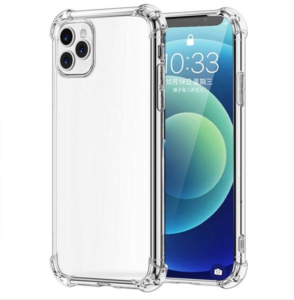 Étuis de téléphone transparents en TPU souple transparent de qualité supérieure pour iPhone 14 13 12 11 Pro Max Mini X XS XR 8 7 6 Plus Samsung S22 S21 S20 Ultra A72 A52 A32 A22 Couverture transparente antichoc