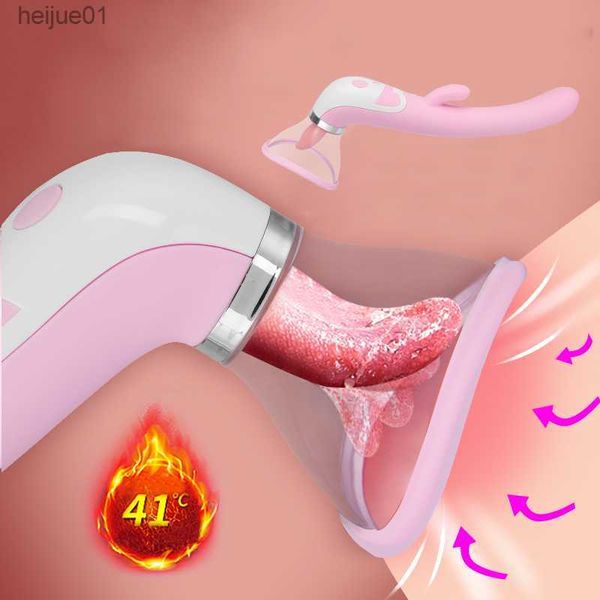 Langue Dildo Vibromasseur Pour Femmes Produits Intimes Nipple Sucker Pompe Léchage Oral Clitoris Stimulation Érotique Sex Toys pour Adulte L230518
