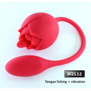 Loguent la langue et suceuse Rose Double Head App Funing Egg Egg Female Masturbation Device Female Produits sexuels Sales directes Ventes directes