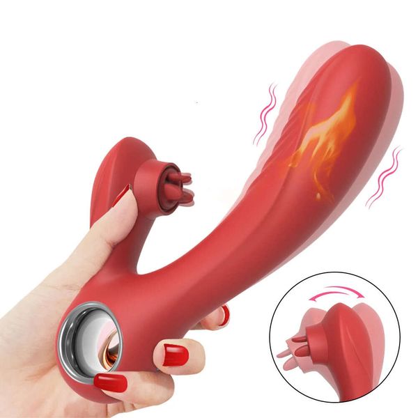 Langue Licking Big Dildo Vibratrice pour le clitoris massage Masturateur féminin G Stimulateur spot sexy Machine Orgasme Toys