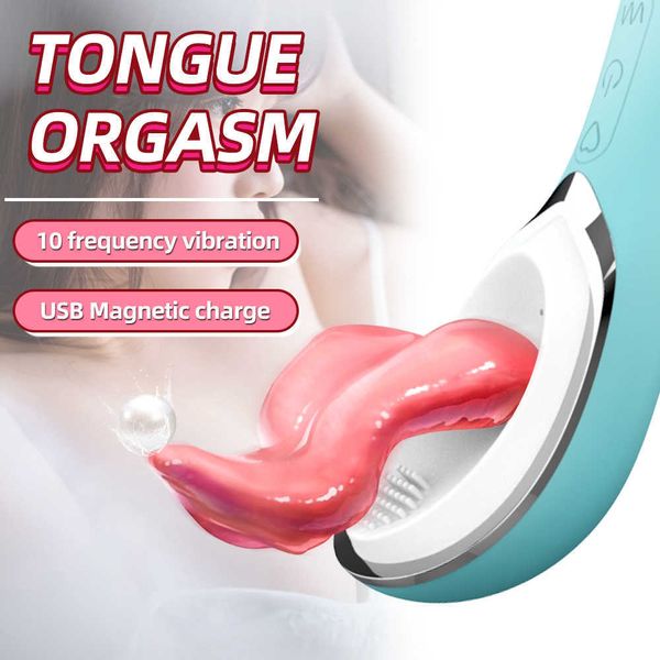 Vibromasseur léchant la langue G-Spot Nipple Clitoris Stimulation Lick TeasingVibration Massager 2 en 1 Adult Orgasm Sex Toy Pour Womenp0804