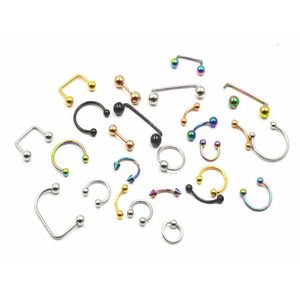 Tongringen 100 stcs/lot Piercing sieraden roestvrijstalen body voor lip/labret/wenkbrauw/horeshoes/tepelmixstijlen 16g druppel del dhgarden dhlrm