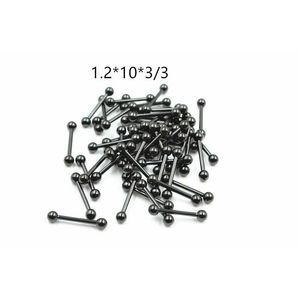 Anneaux de langue 50pcs bijoux de corps-tous les cloches de barre noire bijoux de perçage d'oreille de mamelon droite Helix livraison directe courte Dhgarden Dhvsz