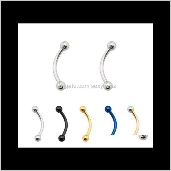 Anillos para lengua Modrsa 2Pcslot Barra de acero inoxidable Tragus Oreja Nariz Labio Ceja Piercings Anillo Joyería para el cuerpo Q Sqcsru Gfdm1 Z9Lyk