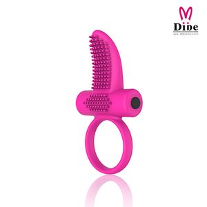 Langue Vibration Penis Anneaux de vibration fort Vibration Délai de vibration Penis Manches CLIT Stimuler Cock Bague Produits de sexe Penis Extender