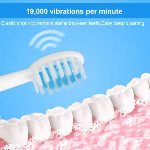 Brosse à dents électrique de Tongwode Sonic IPX7 Couple d'adulte imperméable à la maison Utiliser la poignée à poils doux remplaçables têtes de brosse à dents