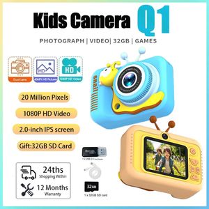 Tonlish Snail Children Camera de dibujos animados Mini Cámara digital Toy HD Video Dual Video para niños Juguetes Regalos para niños 240327