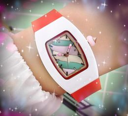 Tonneau Crime Populaire Coton Fil Femmes Montre 32mm En Plein Air Quartz Batterie Moonwatch Horloge Mode Sports Ceinture En Caoutchouc Haute Qualité Rétro Montre-Bracelet Cadeaux