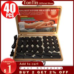 Tontin 40pcs set body massage stone set stone with heater box CE and ROHS322k