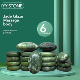 Tontin Jade Glaze Stone Massage Set Massager Back Massageador Health Care Stones for Massage Spine Basalt Lava Stone Spa 231227