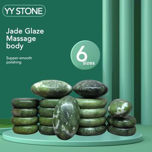 Tontin Jade Glaze Stone Massage Set Massager Back Massageador Health Care Stones for Massage Spine Basalt Lava Stone Spa 240402