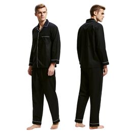 TonyCandice Pyjama's Mannen Nachtkleding 100% Katoen Heren Nachtkleding Lange Mouw Sleep Lounge Casual Mannelijke Nachthemd Zachte Pajama Set 200919