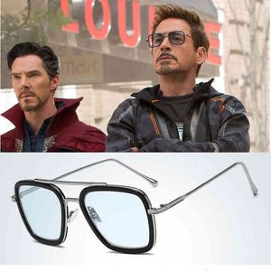Tony Stark Flight 006 -stijl hoogwaardige zonnebrillen Men Square Aviation Brand Design Sun Glasses Oculos de Sol UV400 207Y