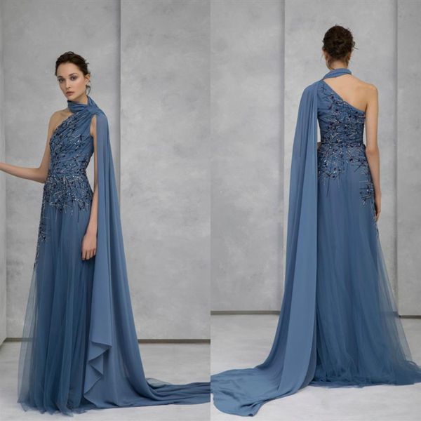 Tony Ward robes de soirée licou une ligne tulle paillettes fée robe de bal designer balayage train sur mesure robes de soirée224P